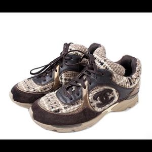 Chanel Tweed Sneakers - Size 38